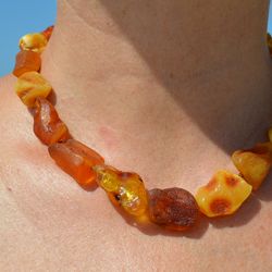 Raw Baltic amber necklace