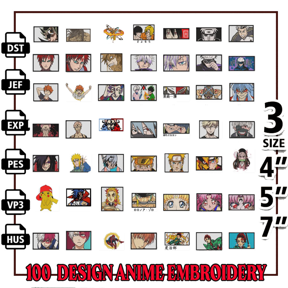 100 Anime Character Inspired Embroidery Designs Bundle.png