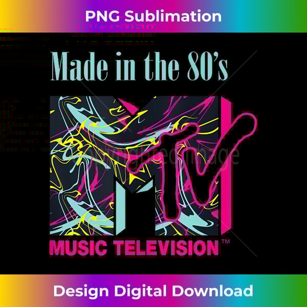 Mademark x MTV - The official MTV Logo with abstract funky new Wave Lines 1 - Exclusive PNG Sublimation Download