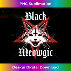 black meowgic satanic pentagram inverted cross cat lover - png transparent sublimation design