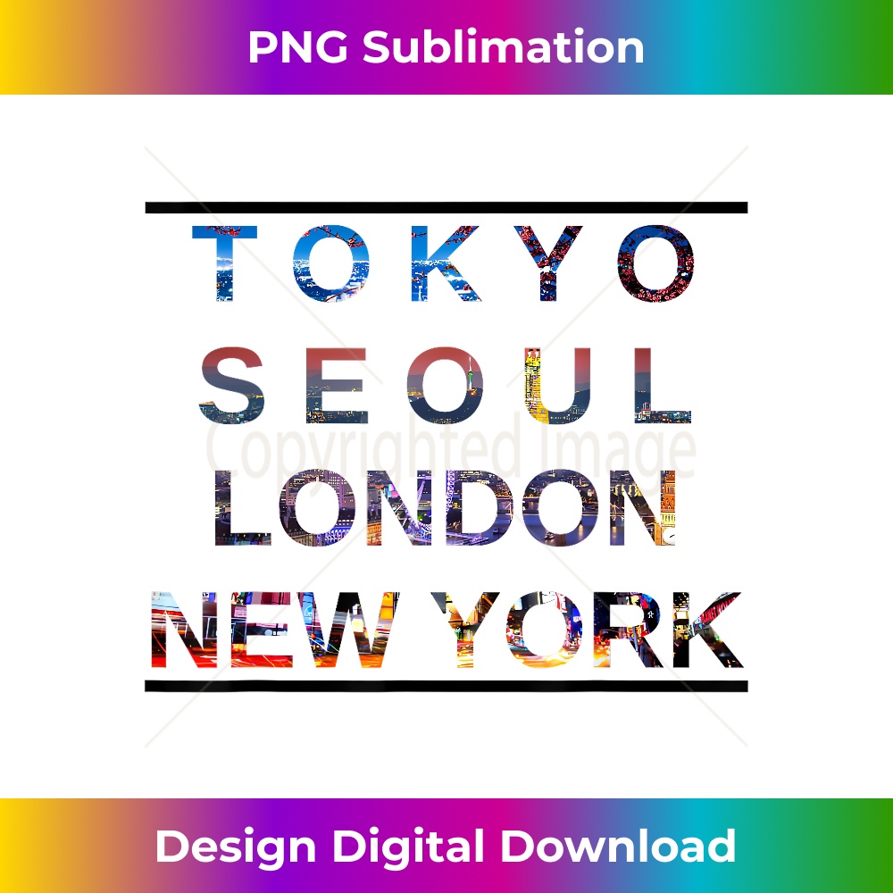 Tokyo Seoul London New York City Trendy - Timeless PNG Sublimation Download - Craft with Boldness and Assurance