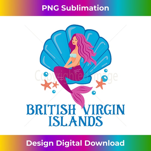 British Virgin Islands VI Mermaid & Sea Shell - Chic Sublimation Digital Download - Rapidly Innovate Your Artistic Vision