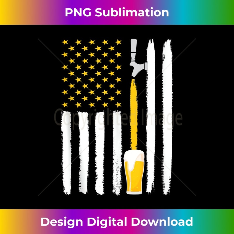 Craft Beer American Flag USA T-Shirt, 4th July Brewery Tank Top - Vintage Sublimation PNG Download