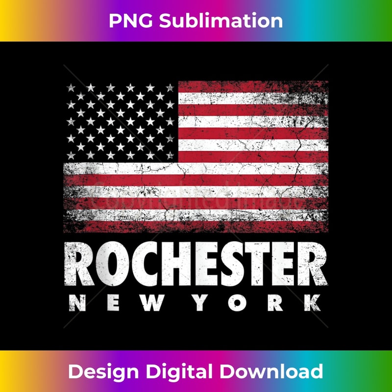 Rochester New York 4th of July American Flag USA America Tank Top - Signature Sublimation PNG File