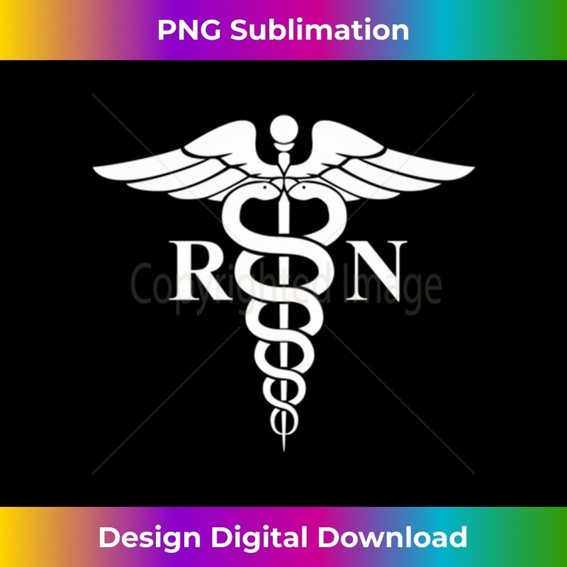 Rn Nurse Caduceus Medical Symbol Nursing Logo Gifts Long Sleeve - Urban Sublimation PNG Design - Pioneer New Aesthetic Frontiers