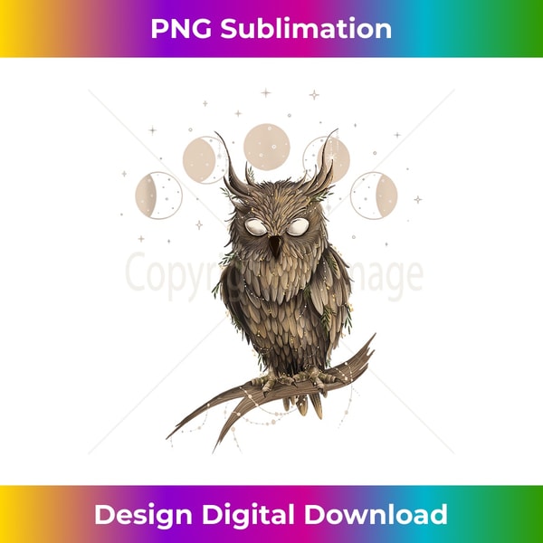 Goth Gothic Dark Owl Moon Phase Tank Top - Professional Sublimation Digital Download