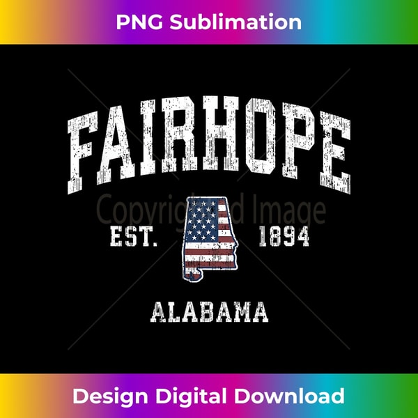 Fairhope Alabama AL Vintage American Flag Sports Design - Exclusive Sublimation Digital File