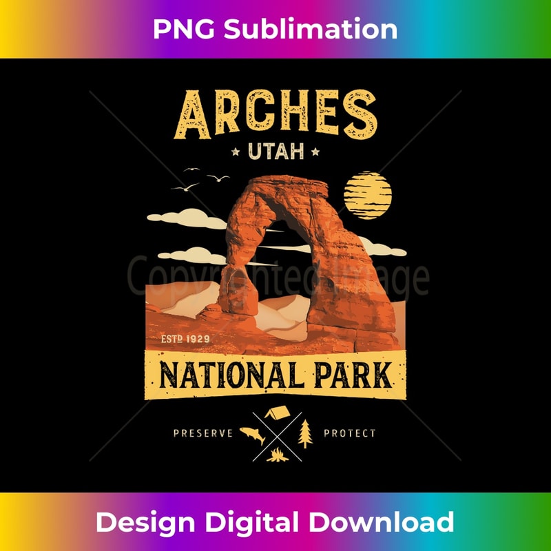 Arches National Park T Shirt Delicate Arch Vintage Utah Gift - Unique Sublimation PNG Download