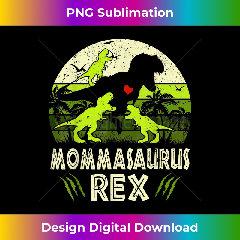 Momma Dinosaur T Rex Mommasaurus 3 kids Matching Family - PNG Transparent Sublimation Design