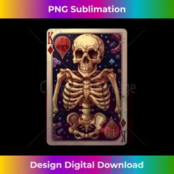 skeleton playing card gambling casino skull game cards long sleeve - exclusive png sublimation download