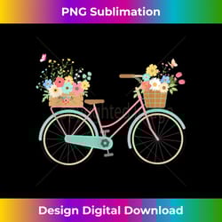 vintage bicycle with bike basket overflowing spring flowers 1 - exclusive png sublimation download