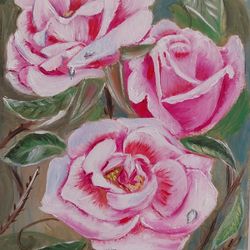 Roses oil painting miniature 5x7inch