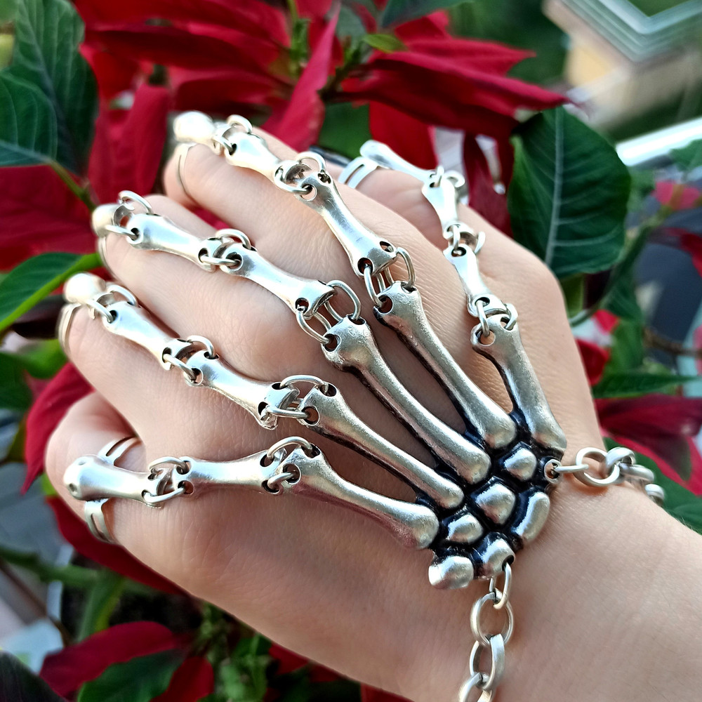 Halloween Gothic Bracelet  Skeleton Bracelet  Halloween Jewelry  Skull Bracelet  Halloween Gift  Christmas Gift 6