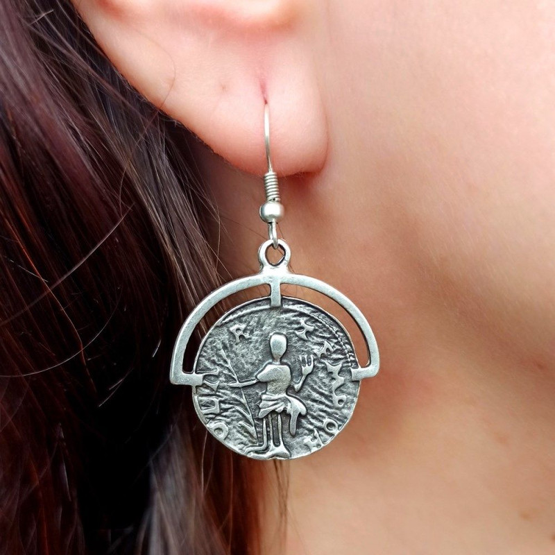 Mythological Earrings  Handmade Dangle Silver Earrings For Women  Boho Statement Jewelry  Unique Ha 1