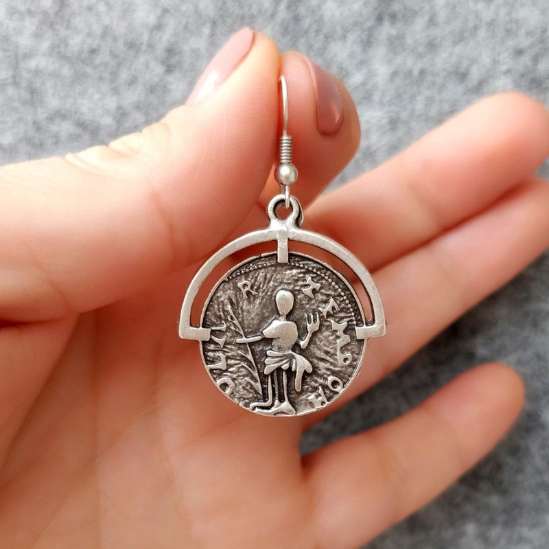 Mythological Earrings  Handmade Dangle Silver Earrings For Women  Boho Statement Jewelry  Unique Ha 2