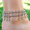 DoubleStrand Beaded Anklet Adjustable Antique Silver Plated Chunky Beads Boho Beach Jewelry 888 3