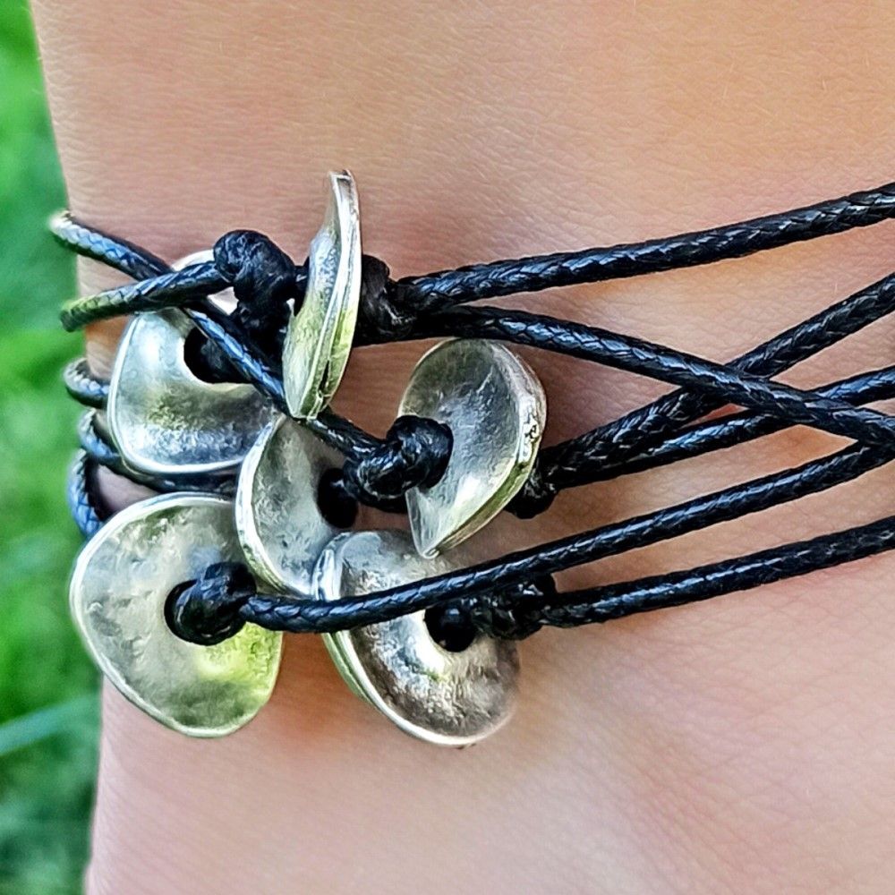 Dangle Disk Anklet Adjustable Antique Silver Plated Boho Beach Jewelry Statement Gift For Women 1