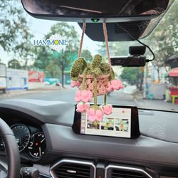 Crochet Lily of The Valley Car Plant Hanging Essential Oil Holder, Crochet Carry Fragrance Tablets/ Perfume