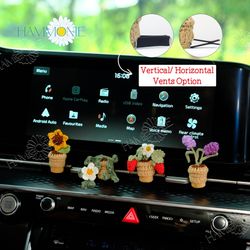 Crochet Daisy & Sun Flower Pot for Car Air Freshener Decor, Crochet Plant Car Vent Clip