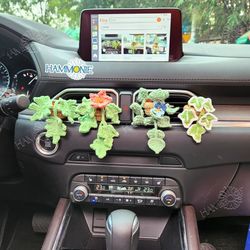 Crochet Monstera & Ivy Plant Car Air Freshener Decor, Car Accessories, Plant Lover Gift
