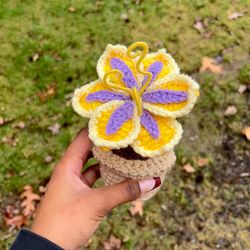Crochet Rapunzel Sundrop Flower, Rapunzel Crochet Car Hanging, Crochet Flowers