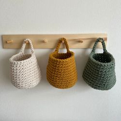 Crochet Basket, Storage Basket Crochet, Wall Hanging Storage, Hanging Basket Toys