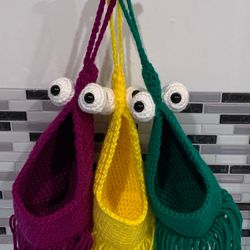 Crochet Alien Plant Hanger, Crochet Alien Yip Yip, Crochet Yip Yip Plant Hanger, Car Accessories
