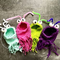 Crochet Mini Martian Hanger, Crochet Alien Plant Hanger, Crochet Martian Car Decor, Car Accessories