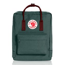 fjallaven casual backpack, laptop backpack, classic camping rucksack travel daypack college bag forest green ox red