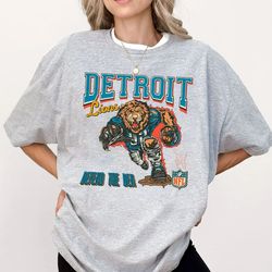 Detroit Lions Vintage Mascot Unisex Sweatshirt, NFL Vintage Shirt, Gift For Her, Gift For Him