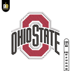 ohio state buckeyes embroidery design, digital embroidery