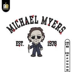michael myers est embroidery file, digital embroidery design