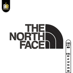 the north face embroidery logo, embroidery machine files, digital embroidery, embroidery files