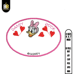 love daisy duck logo embroidery,digital embroidery,embroidery files, digital embroidery design