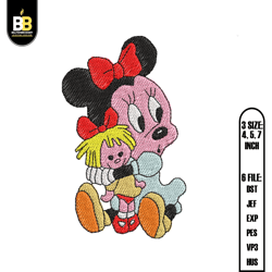 baby minnie mouse doll embroidery , embroidery design,digital embroidery