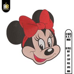 red bow minnie mouse embroidery,embroidery machine files, embroidery design,digital embroidery,embroidery files