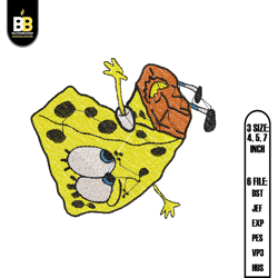 ripped pants spongebob embroidery ,digital embroidery,embroidery files, digital embroidery design