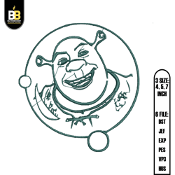 green design shrek embroidery,digital embroidery,embroidery files, digital embroidery design