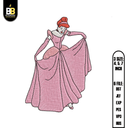 disney princess cinderella embroidery ,princess embroidery,digital embroidery,embroidery files