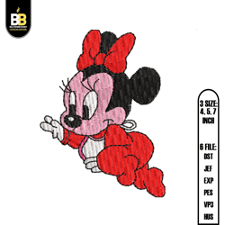baby infant minnie embroidery,mickey embroidery, cartoon embroidery, digital embroidery, embroidery files