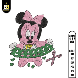 baby minnie mouse paper cutting embroidery, cartoon embroidery, digital embroidery, embroidery files