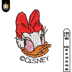 disney daisy duck face embroidery,digital embroidery,embroidery files, digital embroidery design