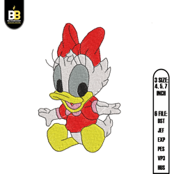 little baby daisy duck embroidery,digital embroidery,embroidery files, digital embroidery design