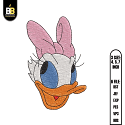 daisy duck face embroidery,digital embroidery,embroidery files, digital embroidery design