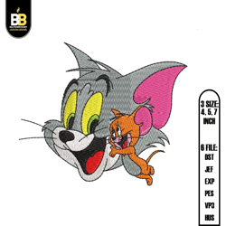 classic cartoon tom and jerry embroidery, embroidery design,digital embroidery,embroidery files