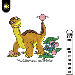 land before time littlefoot embroidery,embroidery design,digital embroidery,embroidery files,
