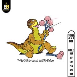 land before time dinosaur littlefoot embroidery ,embroidery design,digital embroidery,embroidery files,