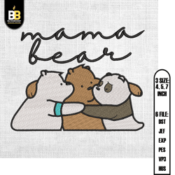 mama bear winnie the pooh friends embroidery ,embroidery files, digital embroidery design
