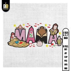 mama belle princess beauty and the beast embroidery ,embroidery files, digital embroidery
