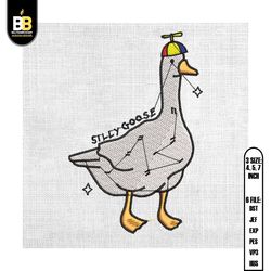 naive silly goose funny silly goose kid embroidery design